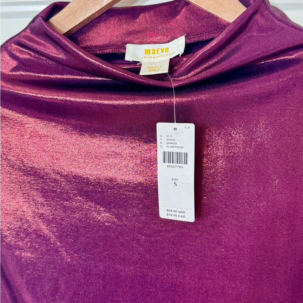 NWT Maeve by  ANTHROPOLOGIE Elegant Metallic Sleeveless Top size Small - Picture 3 of 10